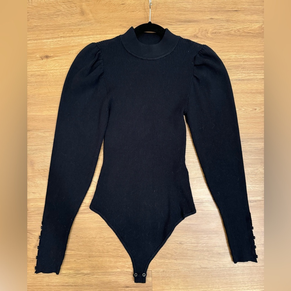 Abercrombie Black Ribbed Sweater Bodysuit